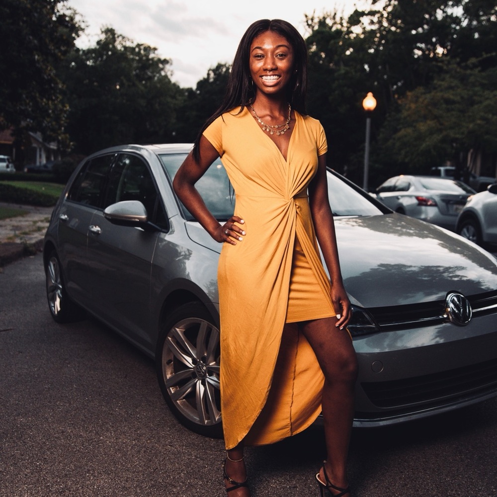 Haute Monde Yellow Asymmetrical Dress